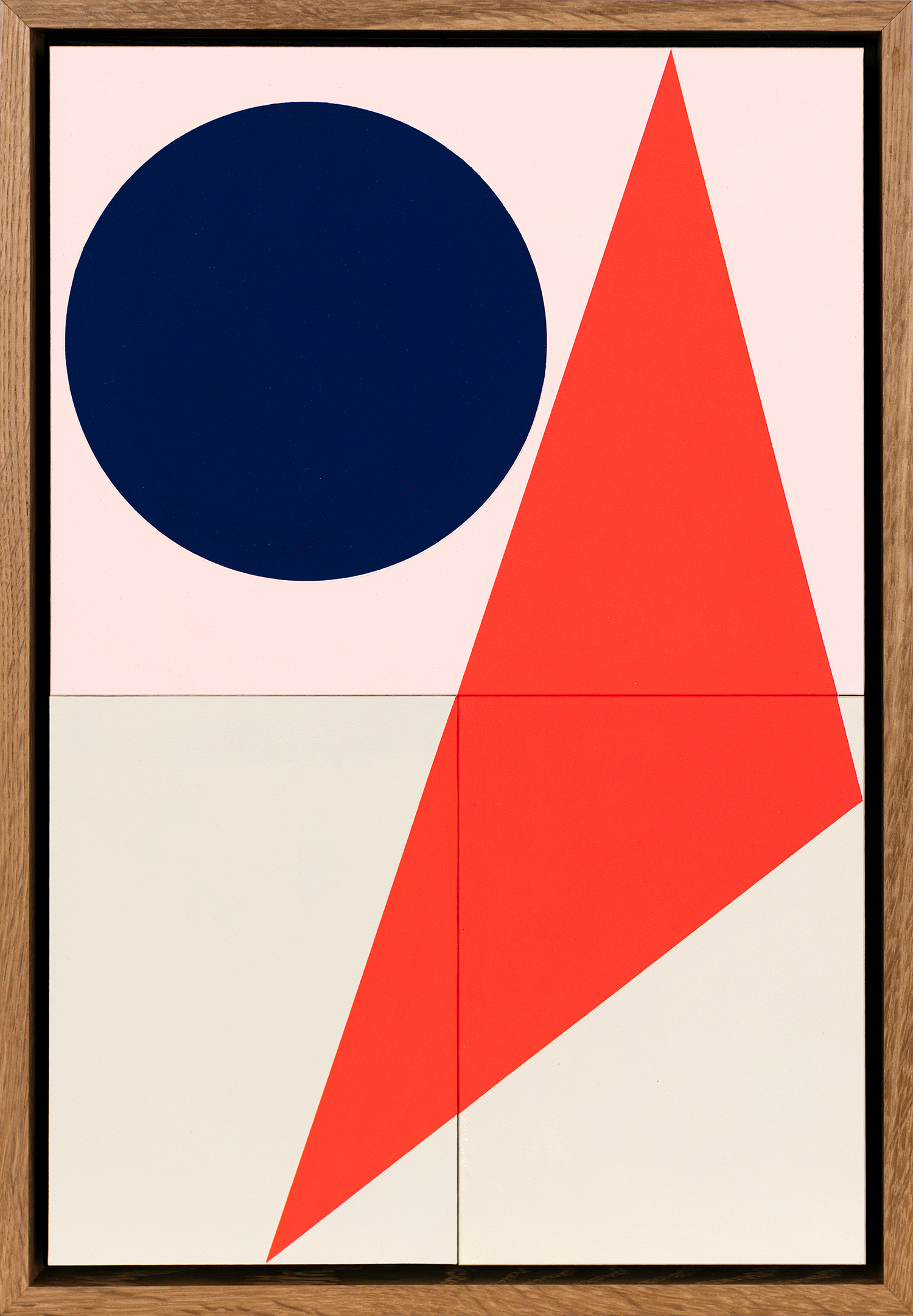 Three Panel Composition: Phthalocyanine Blue and Scarlet/Red Fluorescent