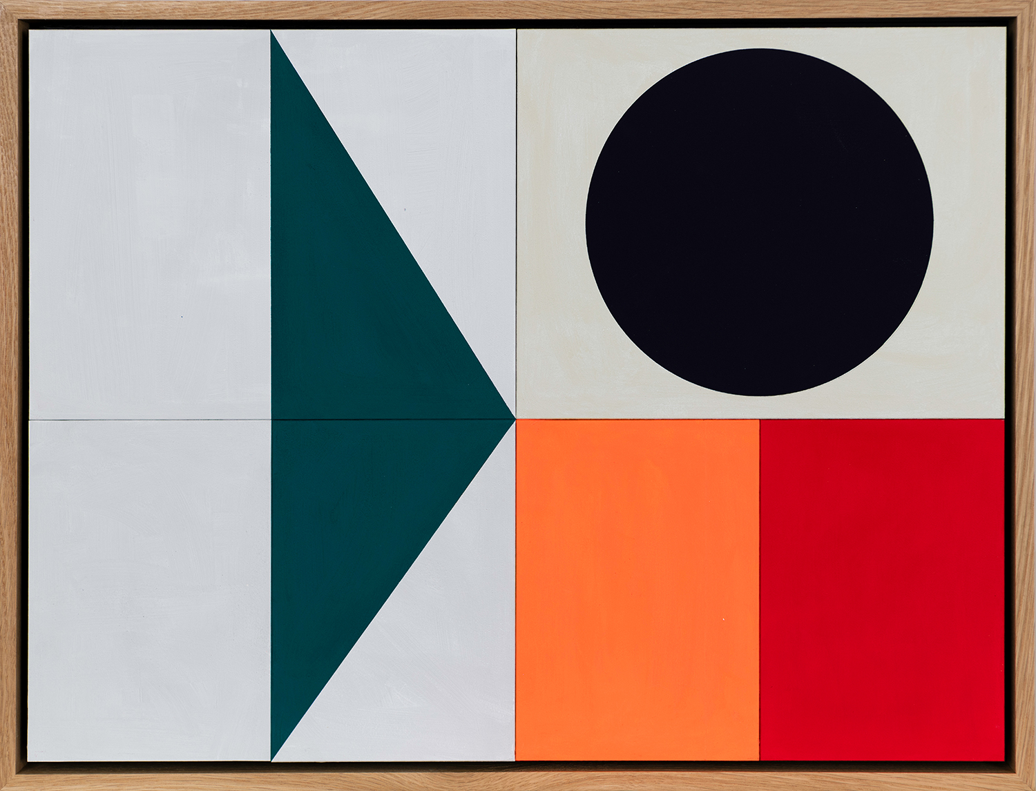 Five Panel composition: Turquoise Deep, Blue/Black, Scarlet and Fluorescent Orange