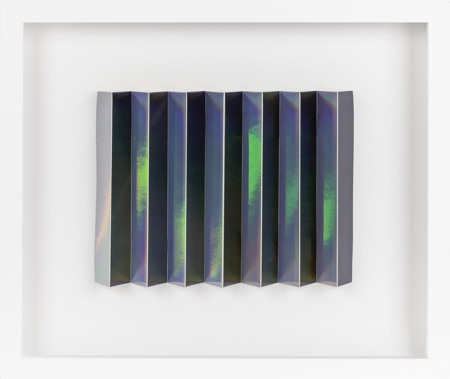 Concertina (mirrored black and holographic silver), 2024