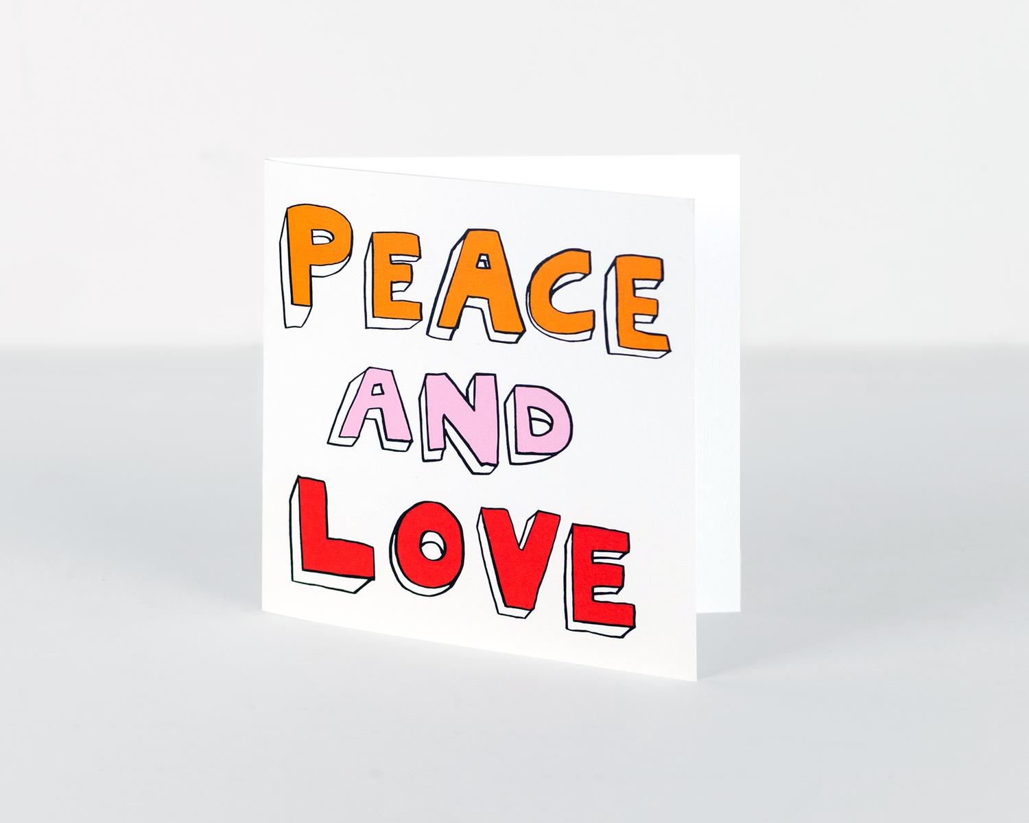 Pack of 6 notecards - Peace and Love